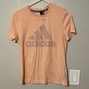 Adidas Peach Logo Tee Women’s Athletic Graphic T Shirt Short Sleeve